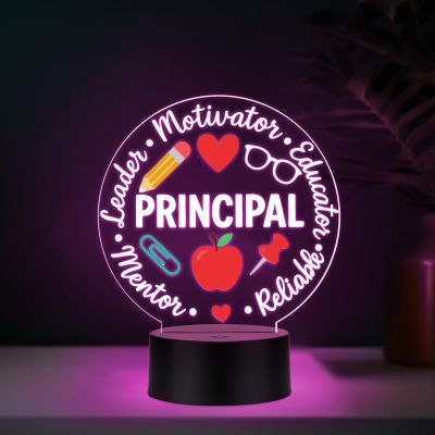 Principal LED Desk Table Lamp with Automatic Color Changing Light Principal Appreciation Gift Principal Office Decor Light School Principal Gift